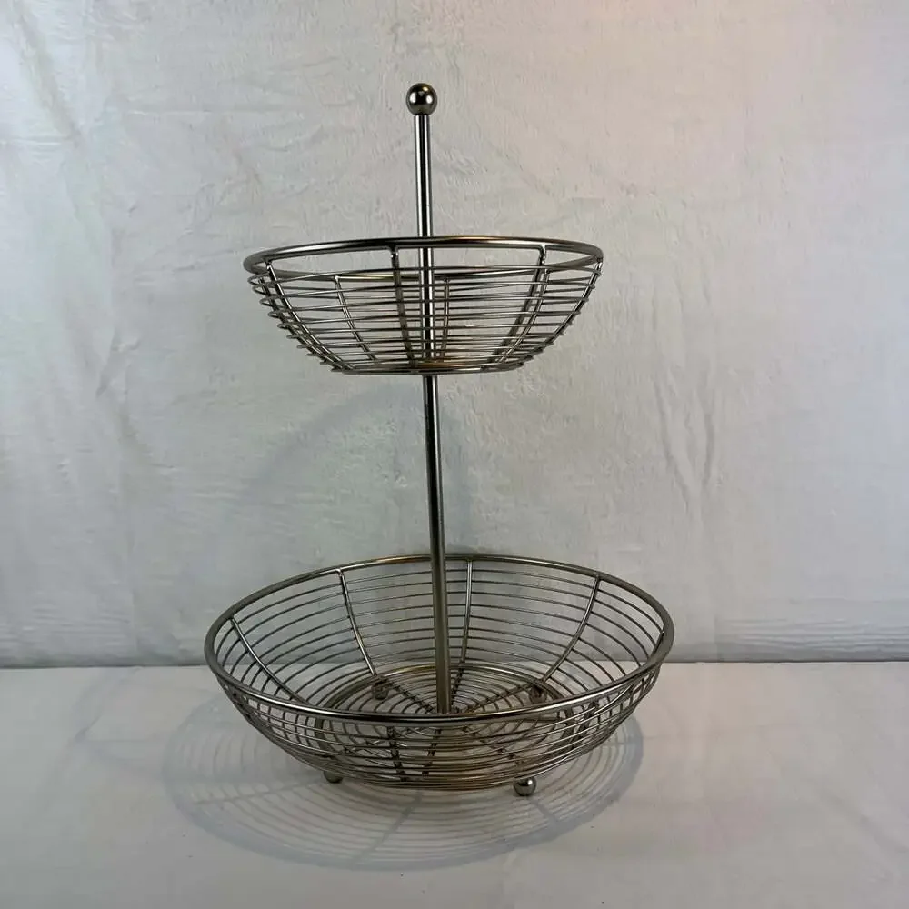 Stainless Steel 2-Tier Fruit Basket